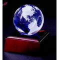 4" Crystal Globe on LED Wood Base